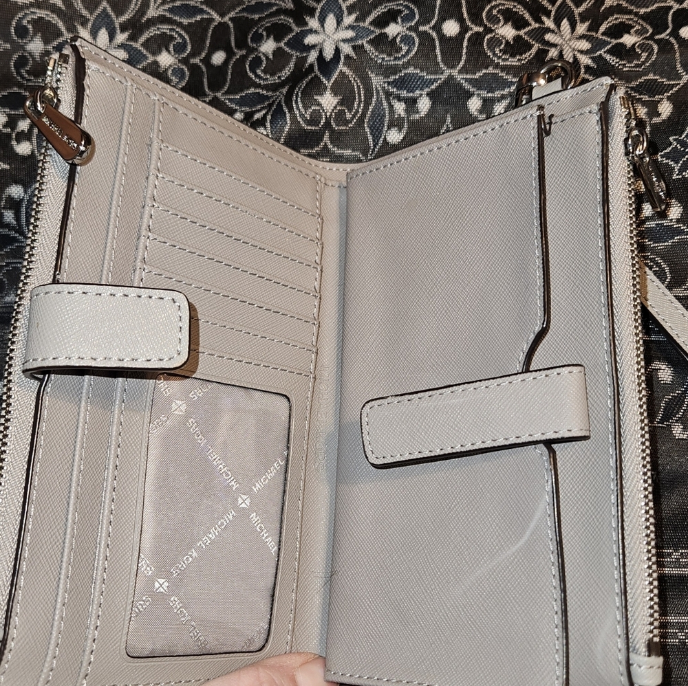 MICHAEL KORS Taupe Saffiano Wristlet - Picture 3 of 6